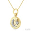 Crescent Moon & Star Charm Fluted Diamond Fashion Pendant