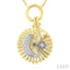 Crescent Moon & Star Charm Fluted Diamond Fashion Pendant