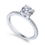 Round Diamond Straight Band Engagement Ring