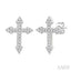 Cross Petite Diamond Fashion Earrings