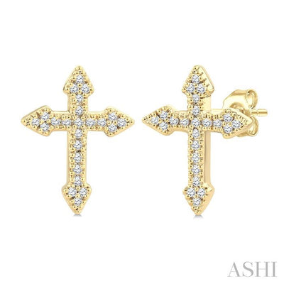 Cross Petite Diamond Fashion Earrings