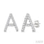 Block 'A' Initial Diamond Earrings