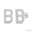 Block 'B' Initial Diamond Earrings