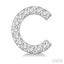 Block 'C' Initial Diamond Earrings