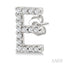 Block 'E' Initial Diamond Earrings