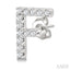 Block 'F' Initial Diamond Earrings