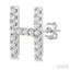 Block 'H' Initial Diamond Earrings