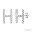 Block 'H' Initial Diamond Earrings