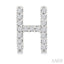 Block 'H' Initial Diamond Earrings