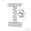 Block 'I' Initial Diamond Earrings