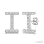 Block 'I' Initial Diamond Earrings