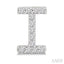 Block 'I' Initial Diamond Earrings