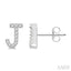 Block 'J' Initial Diamond Earrings