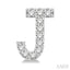 Block 'J' Initial Diamond Earrings