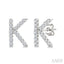 Block 'K' Initial Diamond Earrings