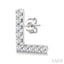 Block 'L' Initial Diamond Earrings