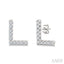 Block 'L' Initial Diamond Earrings