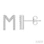 Block 'M' Initial Diamond Earrings