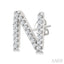 Block 'N' Initial Diamond Earrings