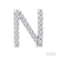 Block 'N' Initial Diamond Earrings