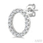 Block 'O' Initial Diamond Earrings