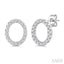 Block 'O' Initial Diamond Earrings