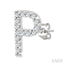 Block 'P' Initial Diamond Earrings