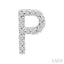 Block 'P' Initial Diamond Earrings