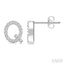 Block 'Q' Initial Diamond Earrings