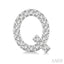 Block 'Q' Initial Diamond Earrings