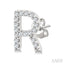 Block 'R' Initial Diamond Earrings