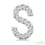 Block 'S' Initial Diamond Earrings