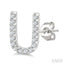 Block 'U' Initial Diamond Earrings