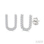 Block 'U' Initial Diamond Earrings