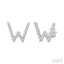 Block 'W' Initial Diamond Earrings