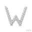 Block 'W' Initial Diamond Earrings