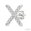 Block 'X' Initial Diamond Earrings