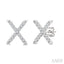 Block 'X' Initial Diamond Earrings