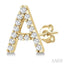 Block 'A' Initial Diamond Earrings