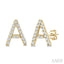 Block 'A' Initial Diamond Earrings