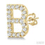 Block 'B' Initial Diamond Earrings
