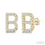 Block 'B' Initial Diamond Earrings