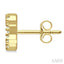 Block 'C' Initial Diamond Earrings
