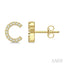 Block 'C' Initial Diamond Earrings