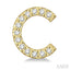 Block 'C' Initial Diamond Earrings