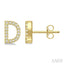 Block 'D' Initial Diamond Earrings