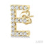 Block 'E' Initial Diamond Earrings