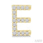 Block 'E' Initial Diamond Earrings