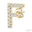 Block 'F' Initial Diamond Earrings