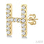 Block 'H' Initial Diamond Earrings